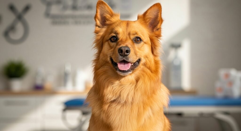 Spitz alemão fofo e saudável em ambiente acolhedor, ilustrando os benefícios e a importância da castração de spitz alemão.